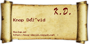 Knop Dávid névjegykártya